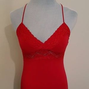 New GUESS Red Lace Stretch Tank Top - XS
